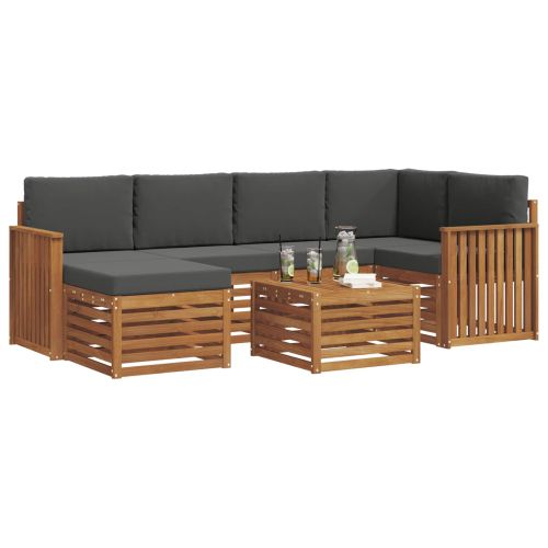 Комплекти дивани с възглавница 7 pcs Натурален и Антрацит