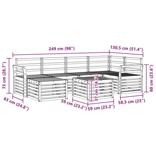 Комплекти дивани Естествен Солидно акациево дърво