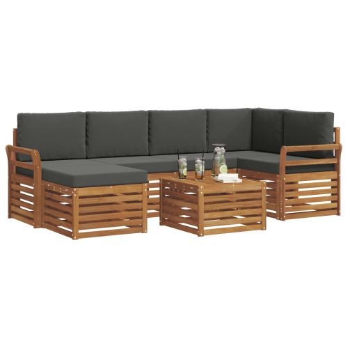 Комплекти дивани с възглавница 7 pcs Натурален и Антрацит