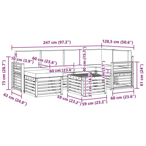 Комплекти дивани с възглавница 7 pcs Натурален и Антрацит