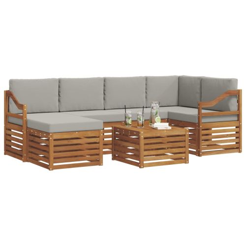 Комплекти дивани с възглавница 7 pcs Естествено и светло сиво