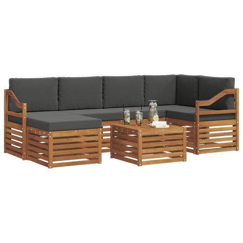 Комплекти дивани с възглавница 7 pcs Натурален и Антрацит