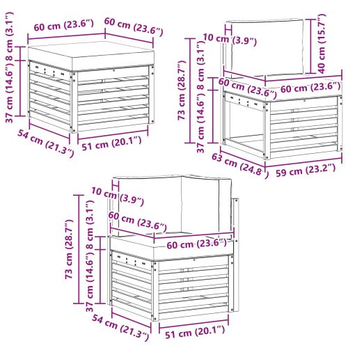 Комплекти дивани с възглавница 7 pcs Естествено и светло сиво