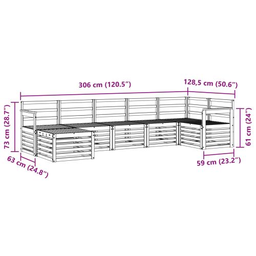 Комплекти дивани 7 pcs Естествен Солидно акациево дърво