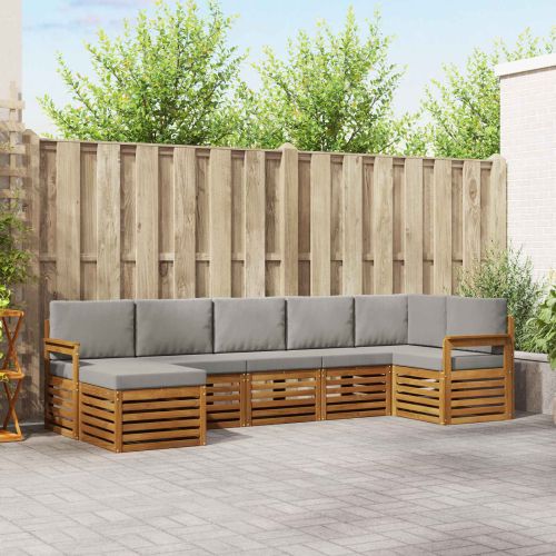 Комплекти дивани с възглавница 7 pcs Естествено и светло сиво