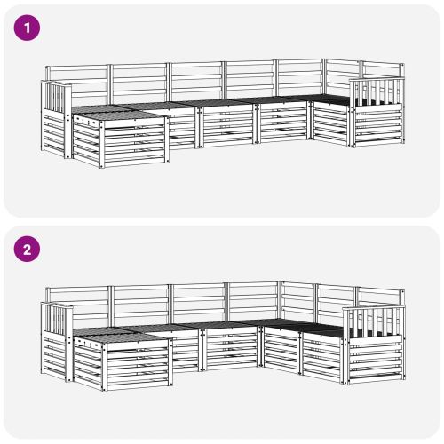 Комплекти дивани 7 pcs Естествен Солидно акациево дърво