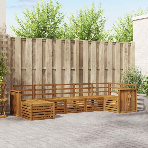 Комплекти дивани 7 pcs Естествен Солидно акациево дърво