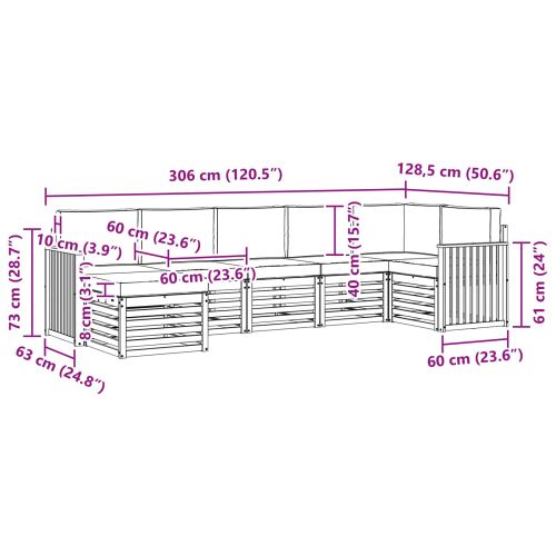 Комплекти дивани с възглавница 7 pcs Естествено и светло сиво