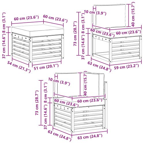 Комплекти дивани с възглавница 7 pcs Естествено и светло сиво