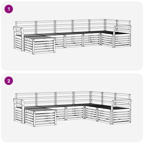 Комплекти дивани 7 pcs Естествен Солидно акациево дърво