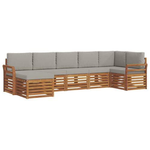 Комплекти дивани с възглавница 7 pcs Естествено и светло сиво