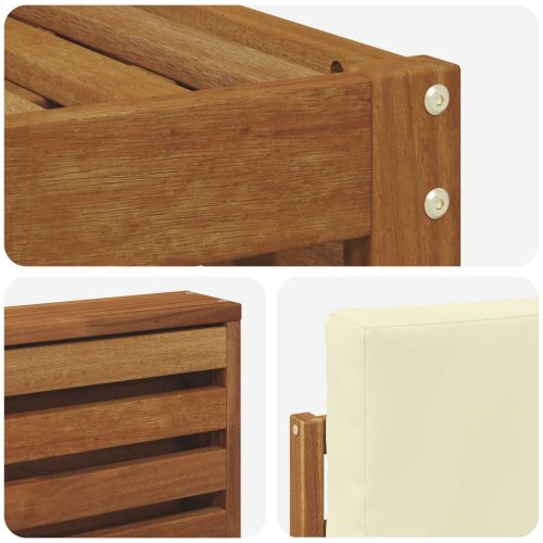 Комплекти дивани 7 pcs Натурален и Крема Солидно акациево дърво