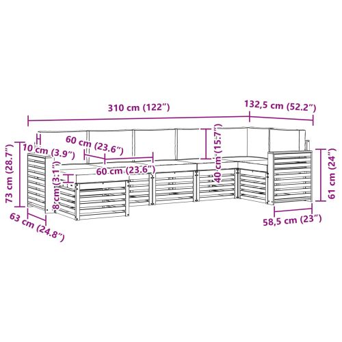 Комплекти дивани с възглавница 7 pcs Естествено и светло сиво