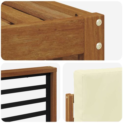 Комплекти дивани 7 pcs Натурален и Крема Солидно акациево дърво