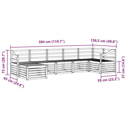 Комплекти дивани 7 pcs Естествен Солидно акациево дърво