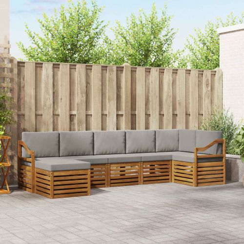 Комплекти дивани с възглавница 7 pcs Естествено и светло сиво