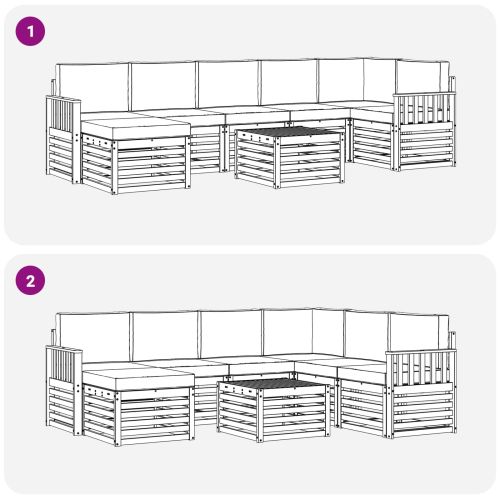 Комплекти дивани с възглавница 8 pcs Естествено и светло сиво