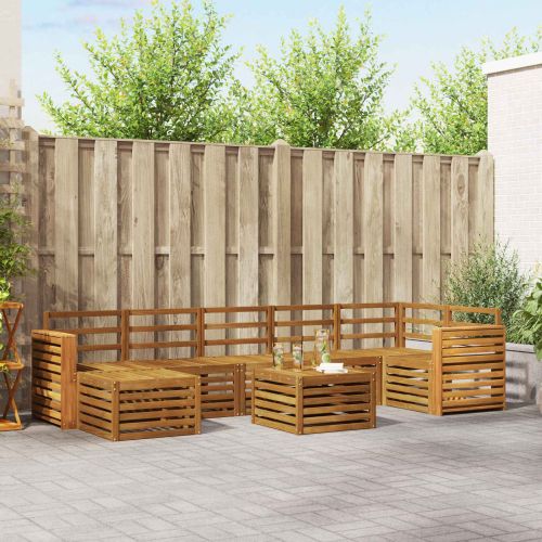 Комплекти дивани 8 pcs Естествен Солидно акациево дърво