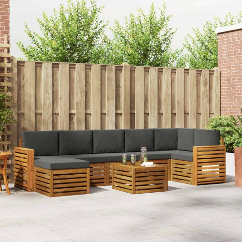 Комплекти дивани с възглавница 8 pcs Натурален и Антрацит