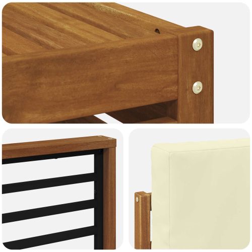 Комплекти дивани 8 pcs Натурален и Крема Солидно акациево дърво