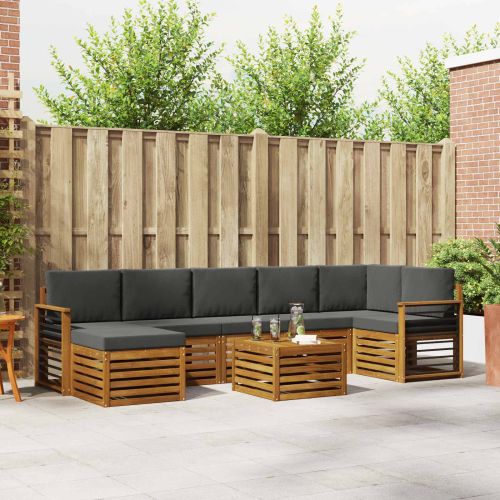 Комплекти дивани с възглавница 8 pcs Натурален и Антрацит