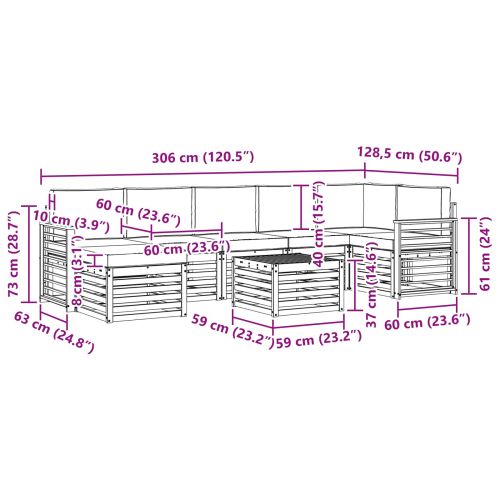 Комплекти дивани с възглавница 8 pcs Натурален и Антрацит