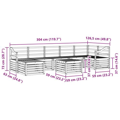 Комплекти дивани 8 pcs Естествен Солидно акациево дърво