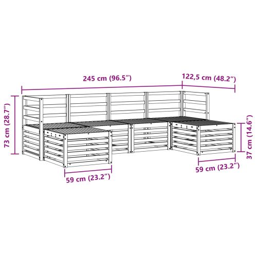 Комплекти дивани 6 pcs Естествен Солидно акациево дърво