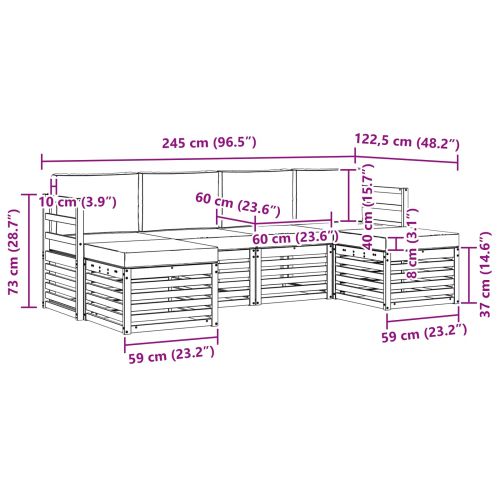 Комплекти дивани с възглавница 6 pcs Естествено и светло сиво