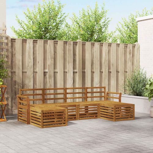 Комплекти дивани 6 pcs Естествен Солидно акациево дърво