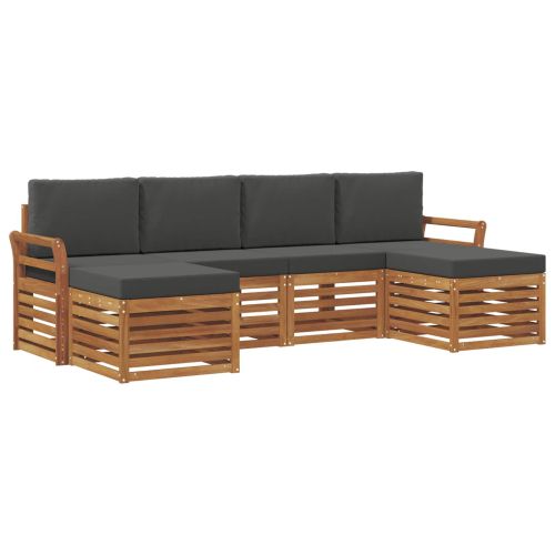 Комплекти дивани с възглавница 6 pcs Натурален и Антрацит