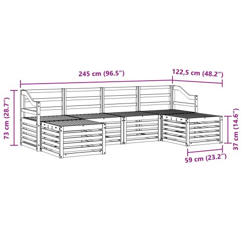 Комплекти дивани 6 pcs Естествен Солидно акациево дърво