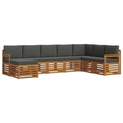 Комплекти дивани с възглавница 8 pcs Натурален и Антрацит