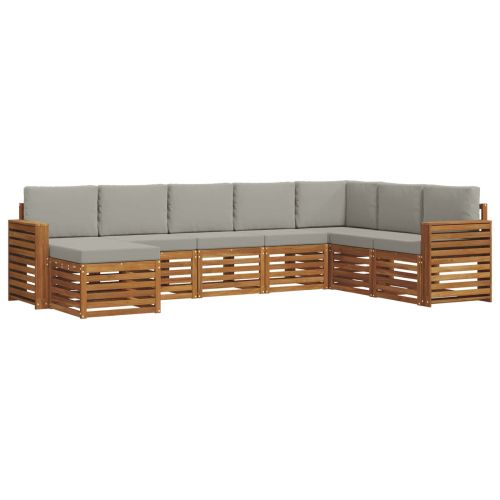 Комплекти дивани с възглавница 8 pcs Естествено и светло сиво