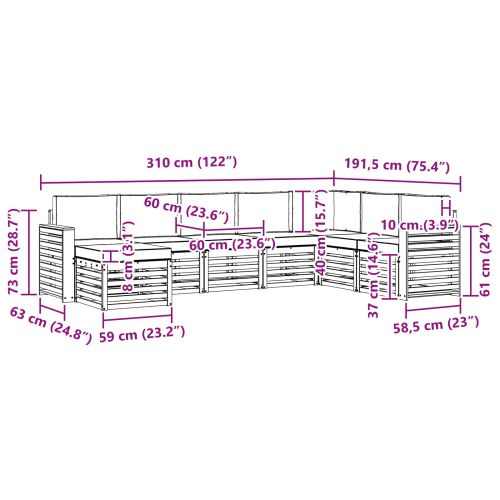Комплекти дивани с възглавница 8 pcs Естествено и светло сиво