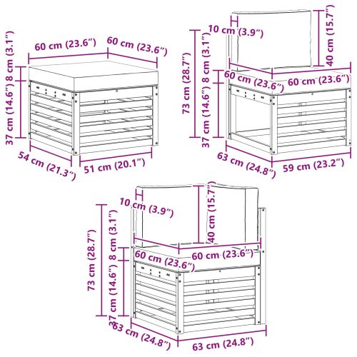 Комплекти дивани с възглавница 8 pcs Естествено и светло сиво