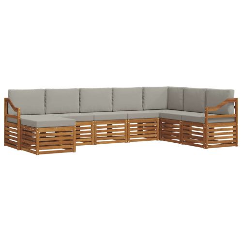 Комплекти дивани с възглавница 8 pcs Естествено и светло сиво