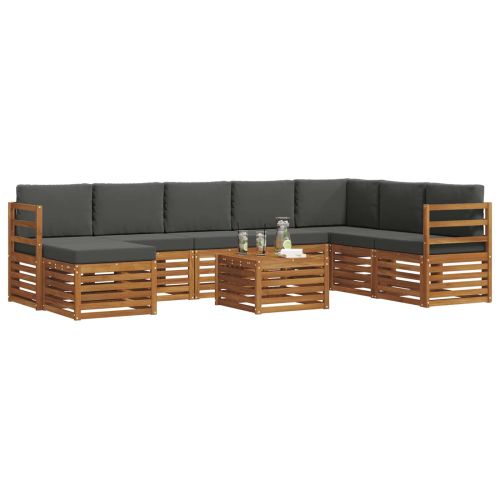 Комплекти дивани с възглавница 9 pcs Натурален и Антрацит