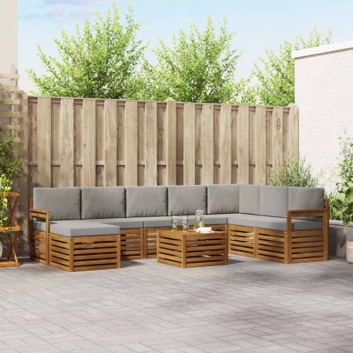 Комплекти дивани с възглавница 9 pcs Естествено и светло сиво