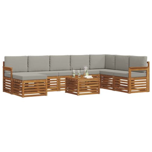 Комплекти дивани с възглавница 9 pcs Естествено и светло сиво