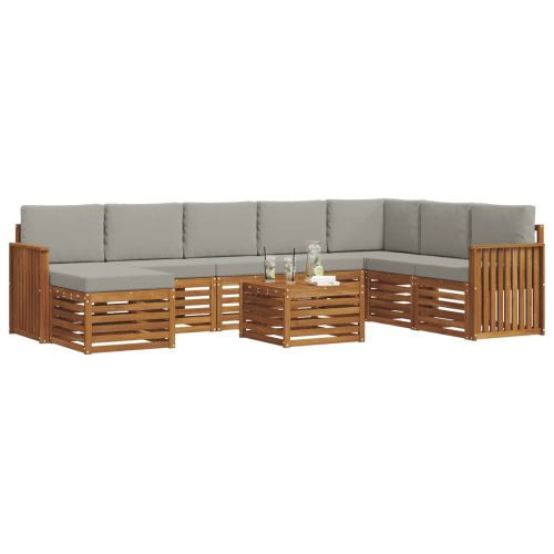 Комплекти дивани с възглавница 9 pcs Естествено и светло сиво