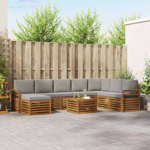 Комплекти дивани с възглавница 9 pcs Естествено и светло сиво