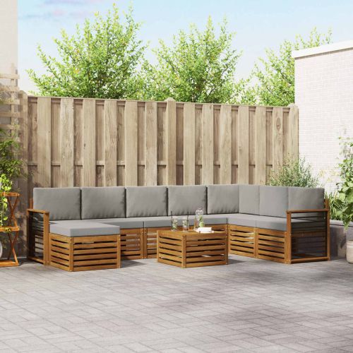 Комплекти дивани с възглавница 9 pcs Естествено и светло сиво