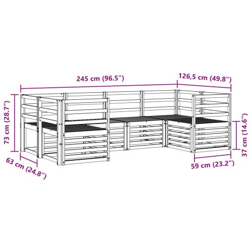 Комплекти дивани 6 pcs Естествен Солидно акациево дърво