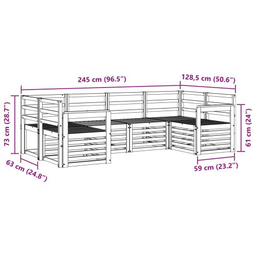 Комплекти дивани 6 pcs Естествен Солидно акациево дърво