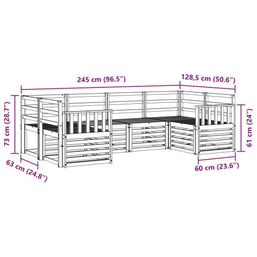 Комплекти дивани 6 pcs Естествен Солидно акациево дърво