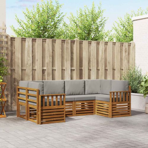 Комплекти дивани с възглавница 6 pcs Естествено и светло сиво