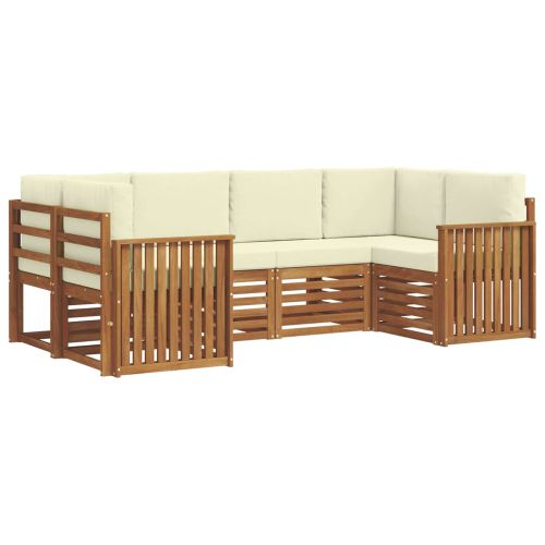 Комплекти дивани 6 pcs Натурален и Крема Солидно акациево дърво