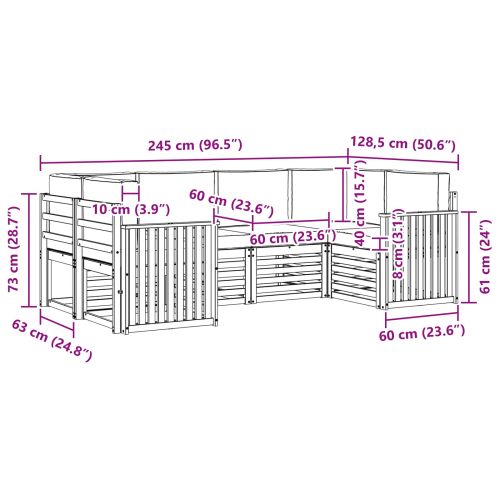 Комплекти дивани с възглавница 20 pcs Натурален и Антрацит