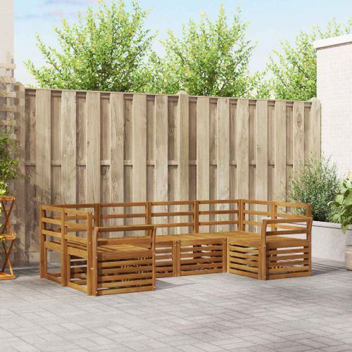 Комплекти дивани 6 pcs Естествен Солидно акациево дърво